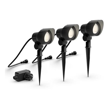 Philips - Комплект от 3 броя външни LED прожектори LED/6W/230V 2700K IP44