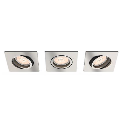Philips - Комплект 3x LED RGBW димируеми вградени таванни осветителни тела DONEGAL 3xGU10/4,8W/230V + дистанционно управление