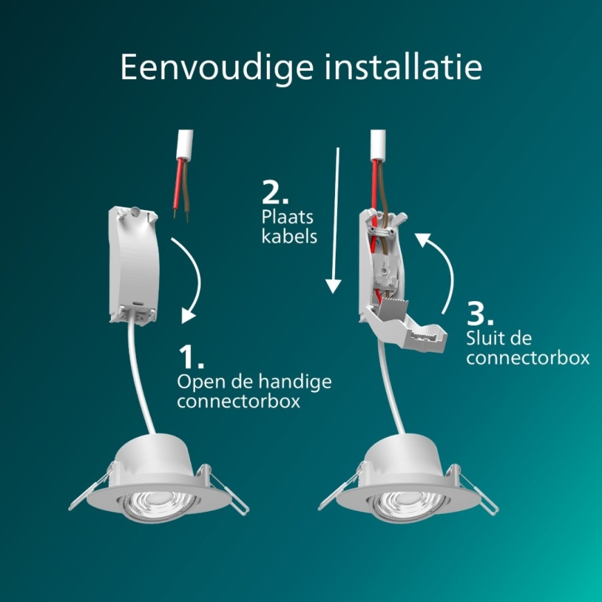 Philips - комплект от 3 димируеми вградени LED осветителни тела CILANTRO LED/5W/230V 4000K бяло