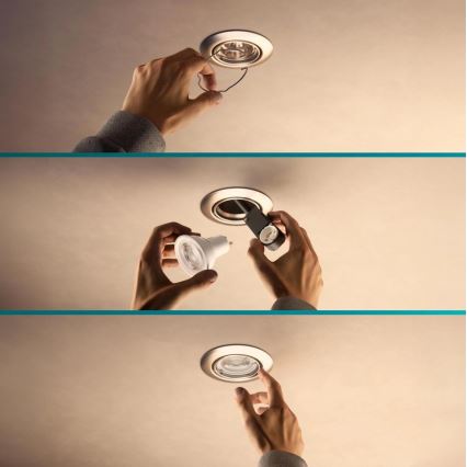 Philips - комплект от 3 вградени осветителни тела PERIDOT 1xGU10/7W/230V, бели