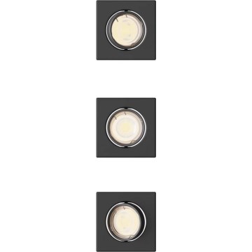 Philips - Комплект от 3 вградени осветителни тела PERIDOT 1xGU10/7W/230V черни