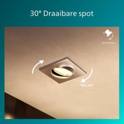 Philips - Комплект от 3 вградени осветителни тела PERIDOT, 1xGU10/7W/230V, сребрист