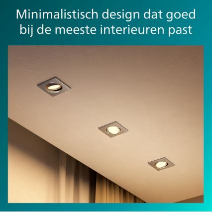 Philips - Комплект от 3 вградени осветителни тела PERIDOT, 1xGU10/7W/230V, сребрист