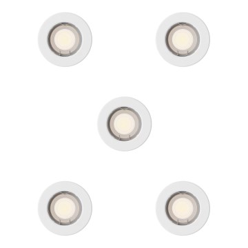 Philips - Комплект от 5 вградени осветителни тела PERIDOT 1xGU10/7W/230V, бяло