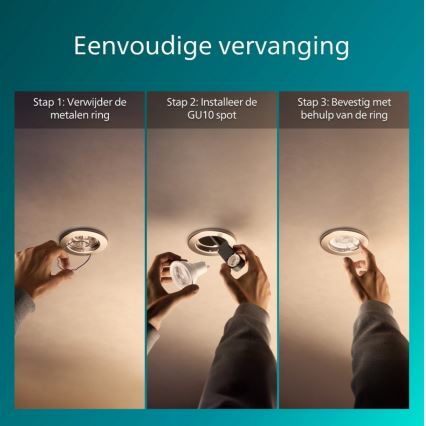 Philips - Комплект от 5 вградени осветителни тела PERIDOT 1xGU10/7W/230V, сребрист