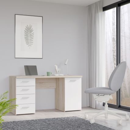 Писменно бюро ARENO бяло/дъб сонома