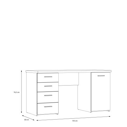 Писменно бюро ARENO бяло/дъб сонома