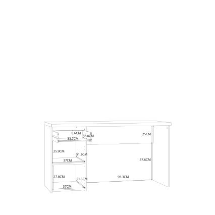 Писмено бюро GINO бяло/дъб сонома