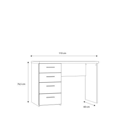 Писмено бюро GINO бяло