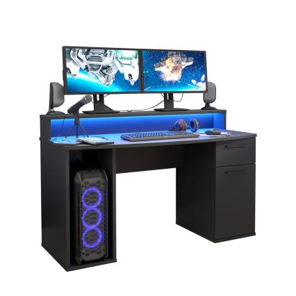 Писмено бюро IVAR с вградена подсветка, черно