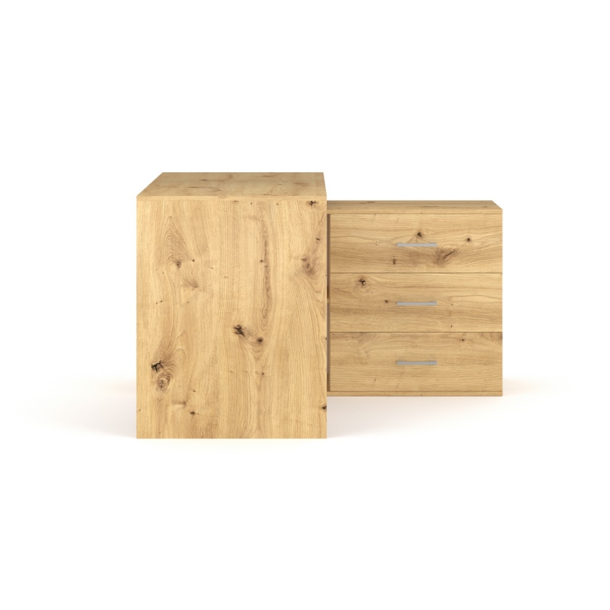 Писмено бюро JULES с чекмеджета и универсален ъгъл (ляво/дясно), дъб Artisan