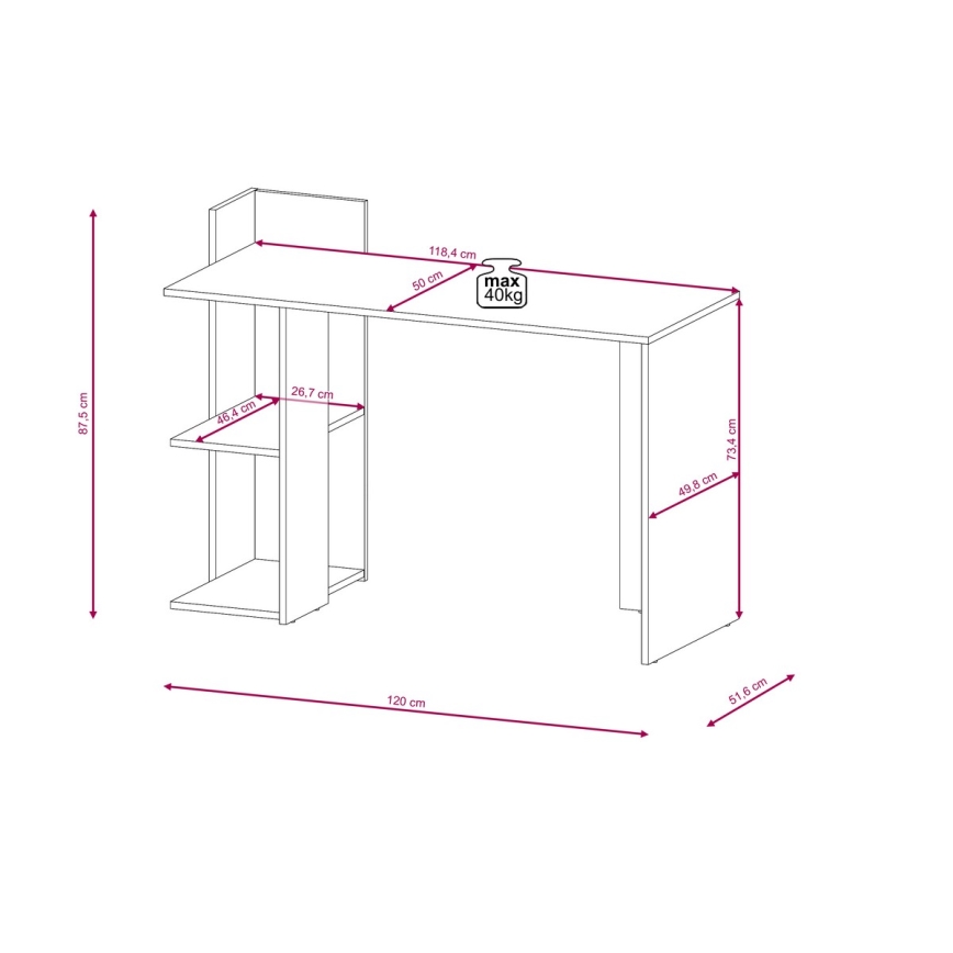 Писмено бюро MARLO дъб artisan/антрацит