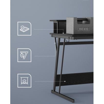 Писмено бюро с подсветка SOLEA-X, черно