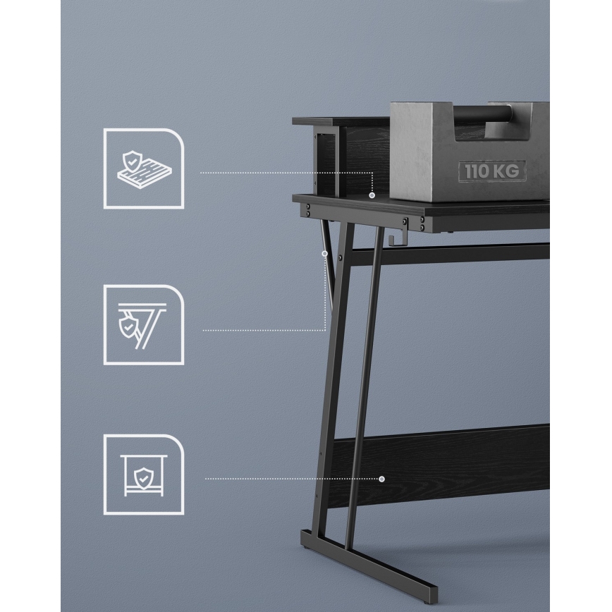Писмено бюро с подсветка SOLEA-X, черно