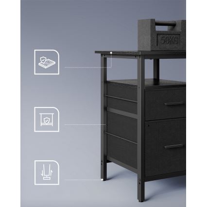 Писмено бюро с подсветка SOLEA-X, кафяво/черно