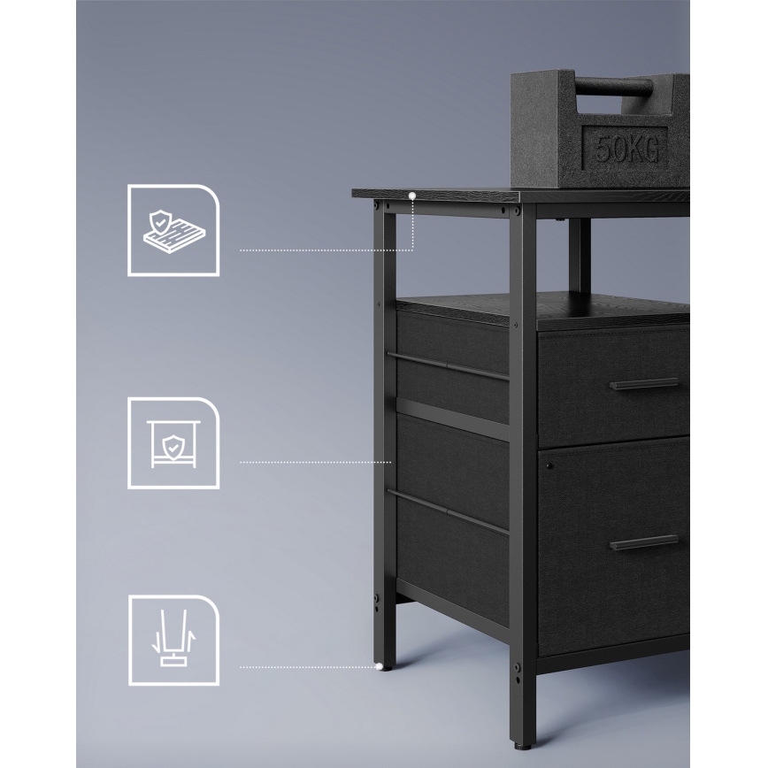 Писмено бюро с подсветка SOLEA-X, кафяво/черно