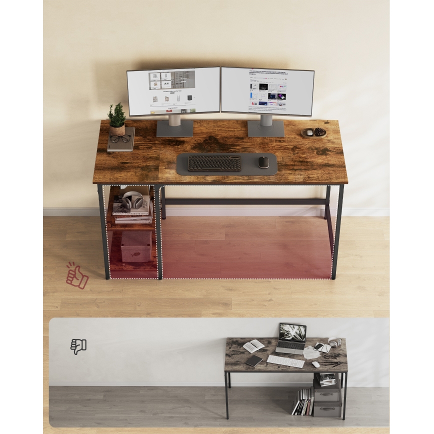 Писмено бюро SOLEA 140x60 см кафяво/черно