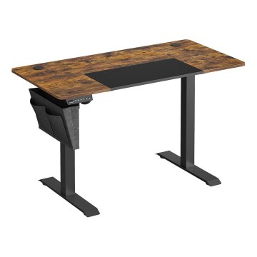 Писмено бюро SOLEA-X с регулируема височина, кафяво/черно