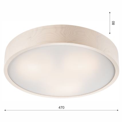 Потолен осветител 3xE27/60W/230V борова дървесина