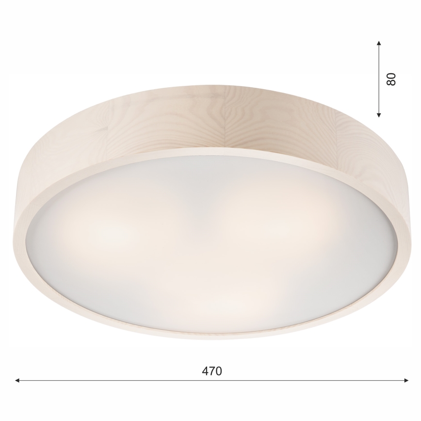 Потолен осветител 3xE27/60W/230V борова дървесина