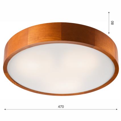 Потолен осветител 3xE27/60W/230V борова дървесина