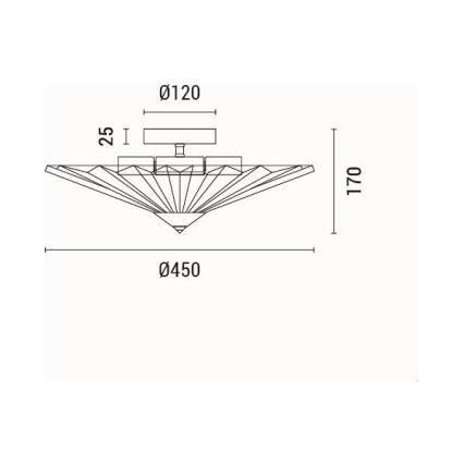 Плафон 5xE14/15W/230V сив