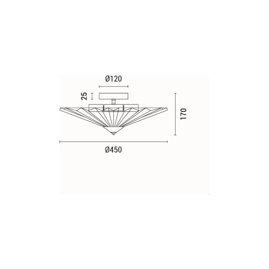 Плафон 5xE14/15W/230V сив