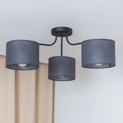 Плафон ALBA 3xE27/15W/230V сив