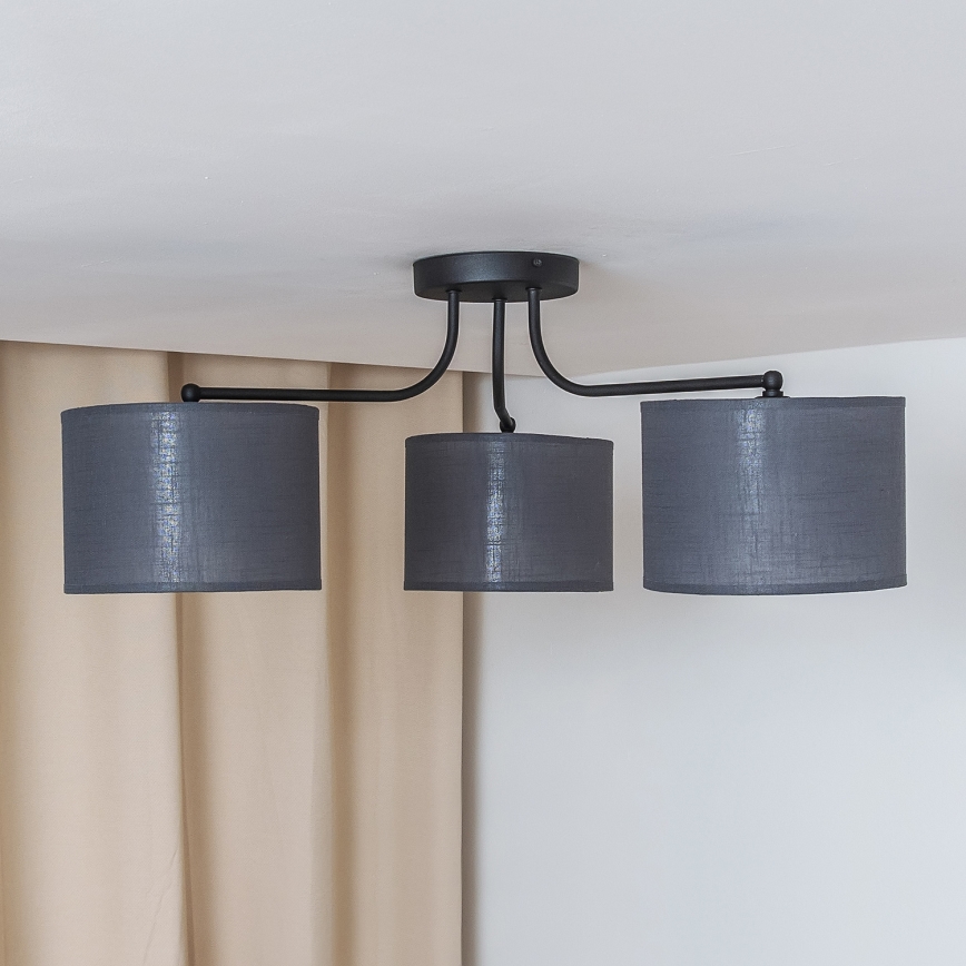 Плафон ALBA 3xE27/15W/230V сив