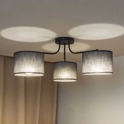 Плафон ALBA 3xE27/15W/230V сив