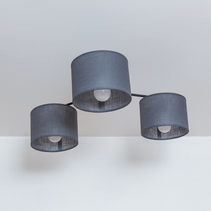 Плафон ALBA 3xE27/15W/230V сив