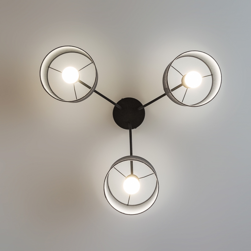 Плафон ALBA 3xE27/15W/230V сив