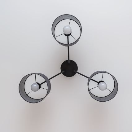 Плафон ALBA 3xE27/15W/230V сив