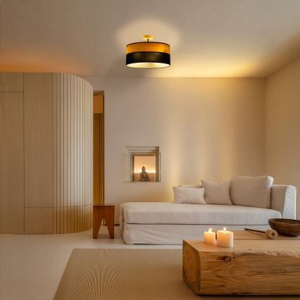 Плафон ALBA 3xE27/15W/230V Ø 40 cm черен/кафяв