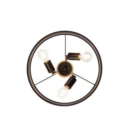 Плафон ALBA 3xE27/15W/230V Ø 40 cm черен/кафяв