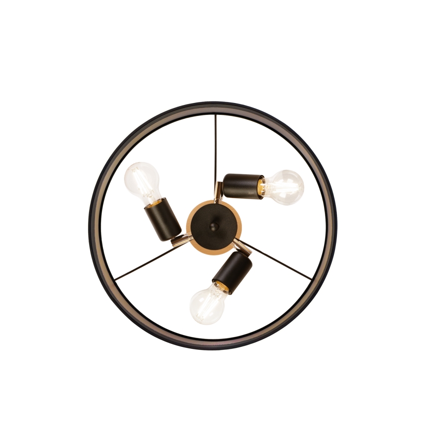 Плафон ALBA 3xE27/15W/230V Ø 40 cm черен/кафяв