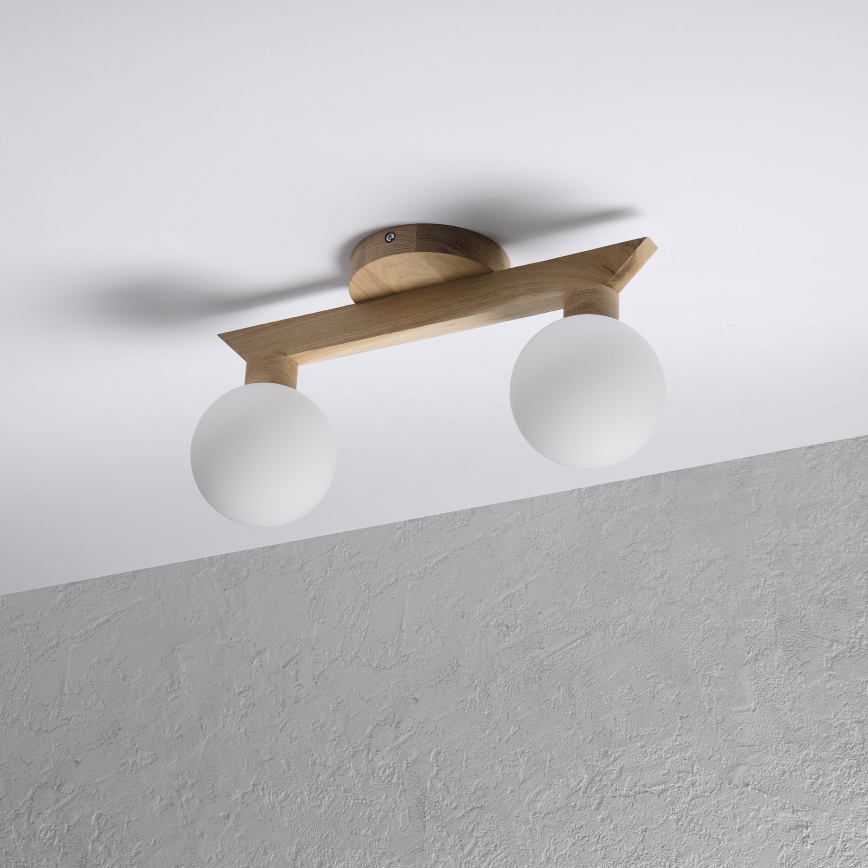 Плафон ANTONIO 2xG9/5W/230V дъб/бял