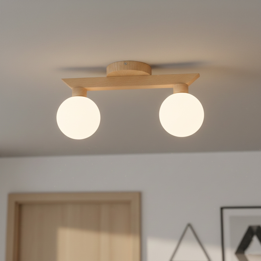 Плафон ANTONIO 2xG9/5W/230V дъб/бял