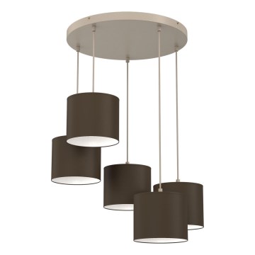 Плафон ARDEN 5xE27/15W/230V Ø 44 см бежово/кафяво