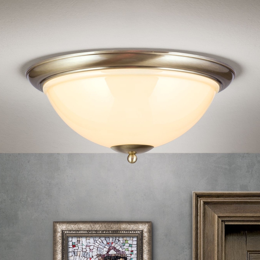 Плафон AUSTRIAN OLD LAMP 3xE27/60W/230V Ø 50 см бронзов/бежов