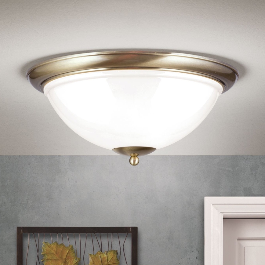 Плафон AUSTRIAN OLD LAMP 3xE27/60W/230V Ø 50 см бронзов/бял