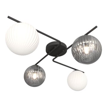 Плафон AZURA 4xE14/10W/230V черен/сив/бял