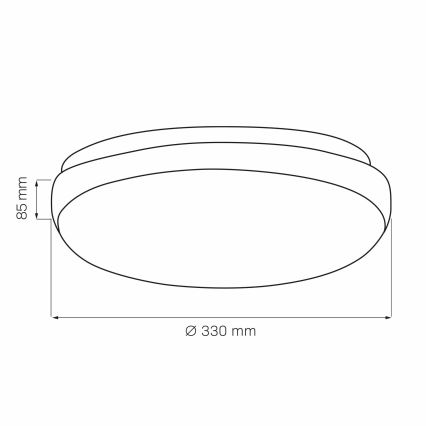 Плафон BENEDYKT 2xE27/20W/230V Ø 33 cm черен