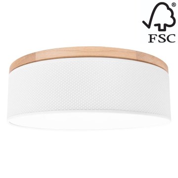 Плафон BENITA 2xE27/25W/230V Ø 48 см бял/дъб – FSC сертифицирано