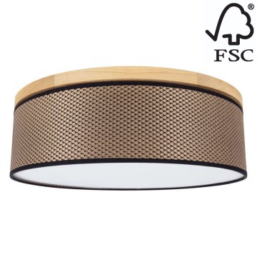 Плафон BENITA 2xE27/25W/230V Ø 48 см кафяв/дъб – FSC сертифицирано