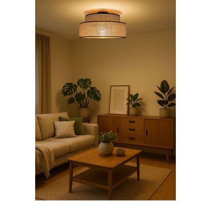 Плафон BOHO 1xE27/60W/230V бежов