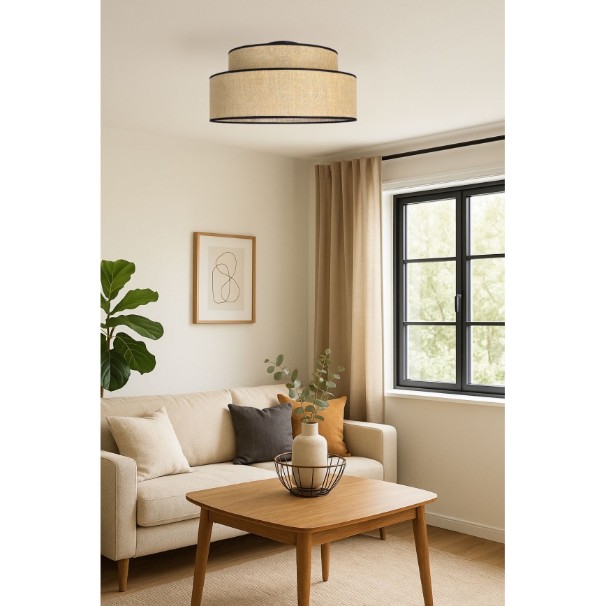 Плафон BOHO 1xE27/60W/230V Ø 40 см бежов