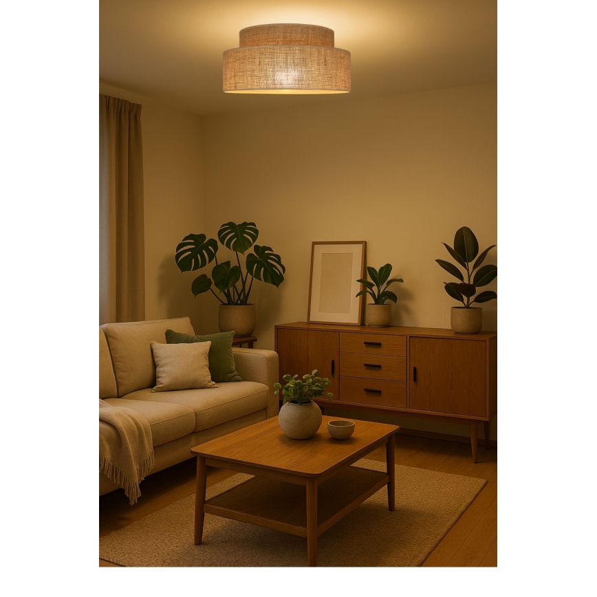 Плафон BOHO 1xE27/60W/230V Ø 40 см бежов