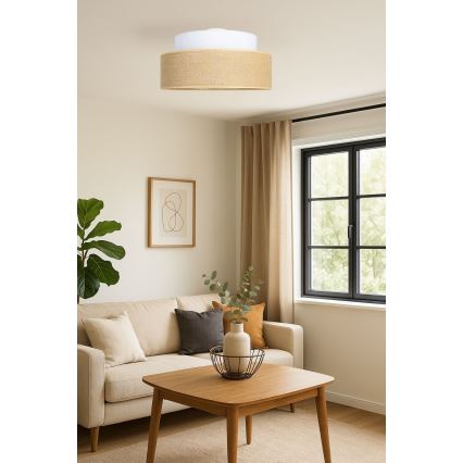 Плафон BOHO 1xE27/60W/230V Ø 40 см бял/бежов