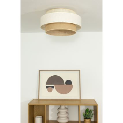 Плафон BOHO 1xE27/60W/230V Ø 40 см бял/джут